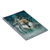 Wolf Full Moon in mist Notitieboek (Rechterzijde)
