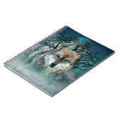 Wolf Full Moon in mist Notitieboek (Linkerzijde)