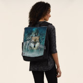 Wolf Full Moon in mist Rugtassen (Gedragen)