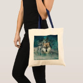 Wolf Full Moon in mist Tote Bag (Voorkant (product))