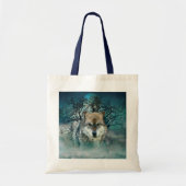 Wolf Full Moon in mist Tote Bag (Voorkant)