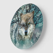 Wolf Full Moon Roman Numbers Grote Klok (Hoek)