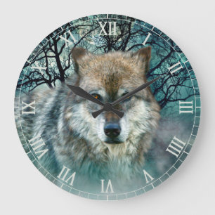 Wolf Full Moon Roman Numbers Grote Klok