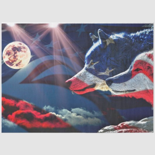 Wolf Full Moon Tissuepapier (Voorkant)