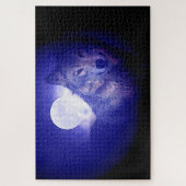 Wolf Fullmoon en Blue Night - Wilde dieren Art Legpuzzel (Verticaal)