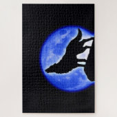 Wolf Fullmoon en Blue Night - Wilde dieren Art Legpuzzel (Verticaal)