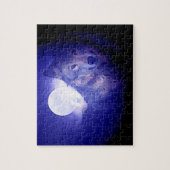 Wolf Fullmoon en Blue Night - Wilde dieren Art Legpuzzel (Verticaal)