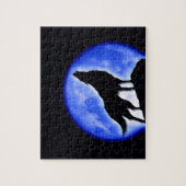 Wolf Fullmoon en Blue Night - Wilde dieren Art Legpuzzel (Verticaal)