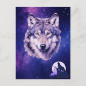 Wolf Galaxy Stars Kosmisch Verjaardagsfeest Briefkaart (Voorkant)