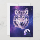 Wolf Galaxy Stars Kosmisch Verjaardagsfeest Kaart (Voorkant)