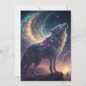 Wolf Galaxy Stars Kosmisch Verjaardagsfeest Kaart (Achterkant)