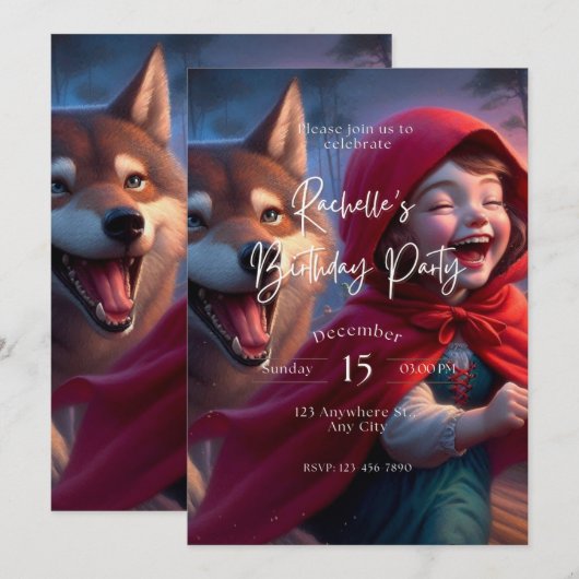 Wolf Galaxy Stars Kosmisch Verjaardagsfeest Kaart (Voorkant / Achterkant)