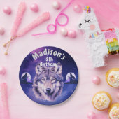 Wolf Galaxy Stars Kosmisch Verjaardagsfeest Papieren Bordje (Feest)