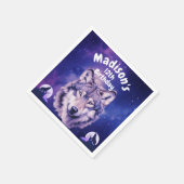 Wolf Galaxy Stars Kosmisch Verjaardagsfeest Servet (Hoek)