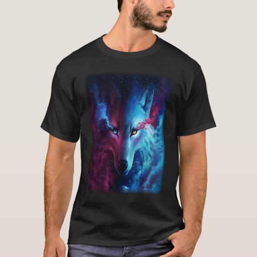 Wolf galaxy wolf for men and woman t-shirt (Voorkant)