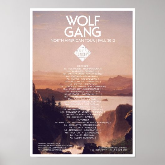 Wolf Gang American Tour Poster (Voorkant)