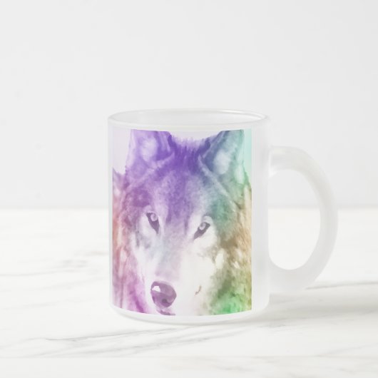 Wolf Gaze Art Matglas Koffiemok (Rechts)