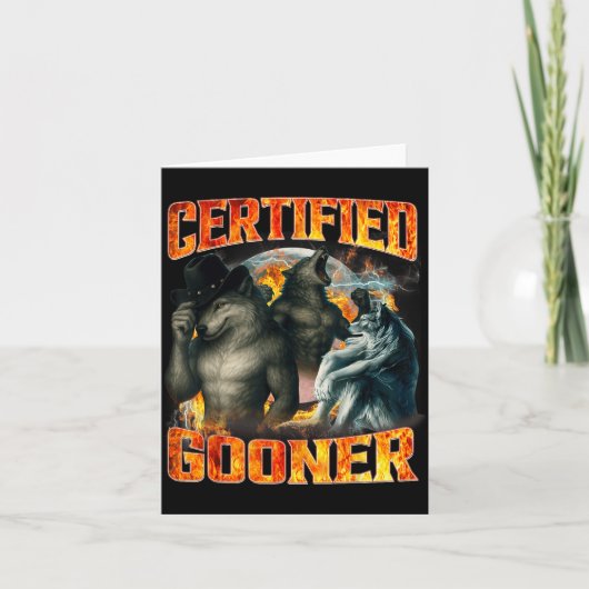 Wolf Gecertificeerde Gooner Grappige Bootleg Meme Kaart (Voorkant)