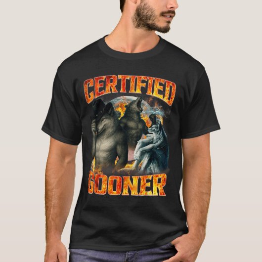 Wolf Gecertificeerde Gooner Grappige Bootleg Meme T-shirt (Voorkant)