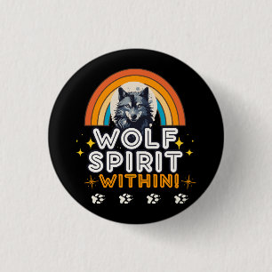Wolf Geest Binnen Ronde Button 3,2 Cm