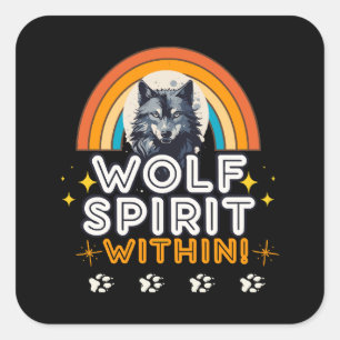 Wolf Geest Binnen Vierkante Sticker