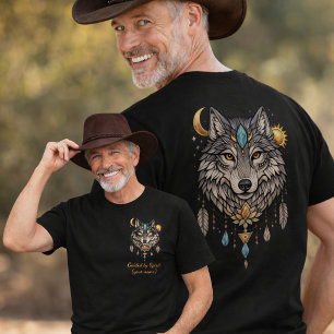 Wolf Geest Dier Boho Wolf Totem T-shirt
