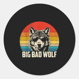 Wolf geest groot en slechte wolf wolvenpak grappig ronde sticker