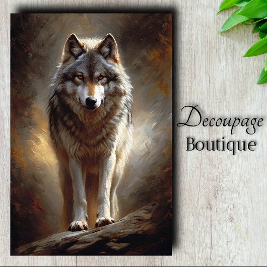 Wolf Geest Portret Decoupage Tissuepapier