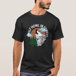 Wolf gehuil in bos t-shirt