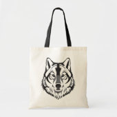 Wolf geïllustreerd tote bag (Voorkant)