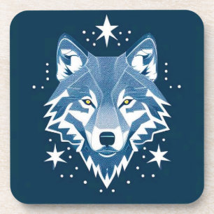 Wolf Geometrische Illustratie Bier Onderzetter