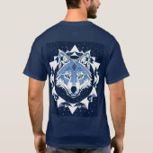 Wolf Geometrische Illustratie T-shirt (Achterkant)