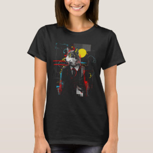 Wolf Geometrische kunst Dierlijke Motief Wolf T-shirt