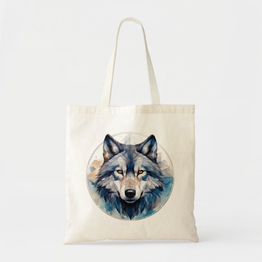 Wolf geometrische Waterverf Tote Bag (Voorkant)