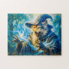 Wolf-getransformeerde tovenaar in fantasie oliever legpuzzel