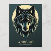 Wolf gezicht fenrir tribal krijger geen angst fenr briefkaart (Voorkant)