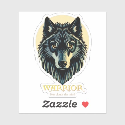 Wolf gezicht fenrir tribal krijger geen angst fenr sticker (Vel)