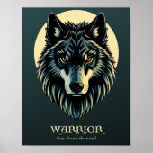 Wolf gezicht fenrir tribal krijger geen angst Post Poster (Voorkant)