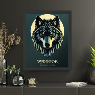 Wolf gezicht fenrir tribal krijger geen angst Post Poster