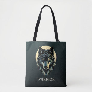 Wolf gezicht fenrir tribale krijger fenris norse tote bag