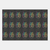 Wolf gezicht fenrir Wrapping Paper Blad Set van 3 (Voorkant 2)