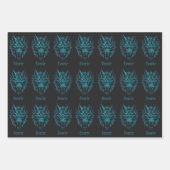 Wolf gezicht fenrir Wrapping Paper Blad Set van 3 (Voorkant)
