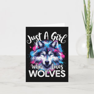 Wolf gezicht gewoon een meisje dat van wolven houd kaart
