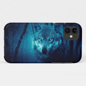 Wolf gezicht in donker fantasiebos Case-Mate iPhone case (Achterkant (horizontaal))