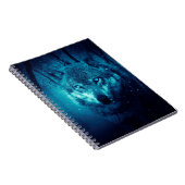 Wolf gezicht in donker fantasiebos notitieboek (Rechterzijde)