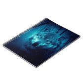 Wolf gezicht in donker fantasiebos notitieboek (Linkerzijde)