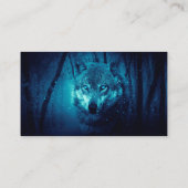 Wolf gezicht in donker fantasiebos visitekaartje (Achterkant)