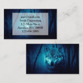 Wolf gezicht in donker fantasiebos visitekaartje (Voorkant / Achterkant)