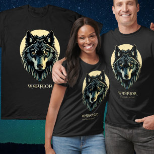 Wolf gezicht krijger beige angst vertroebelt de ge t-shirt