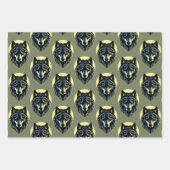 Wolf gezicht krijger fenrir nordic gift wrapping inpakpapier vel (Voorkant 3)